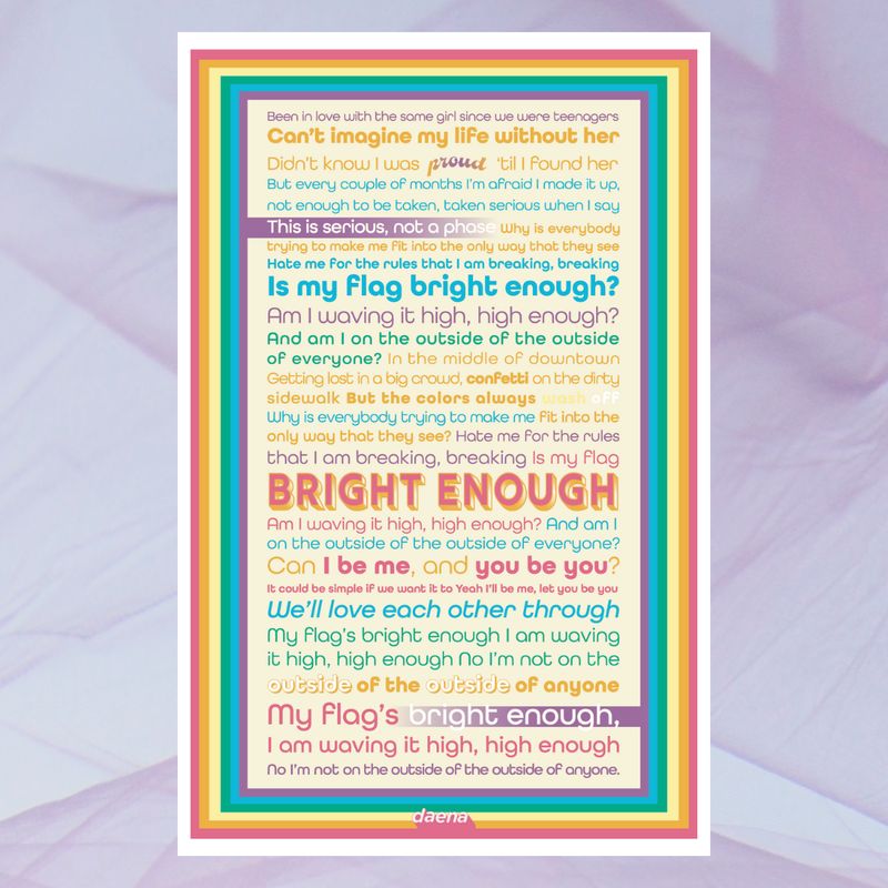 "Bright Enough" Lyric Poster