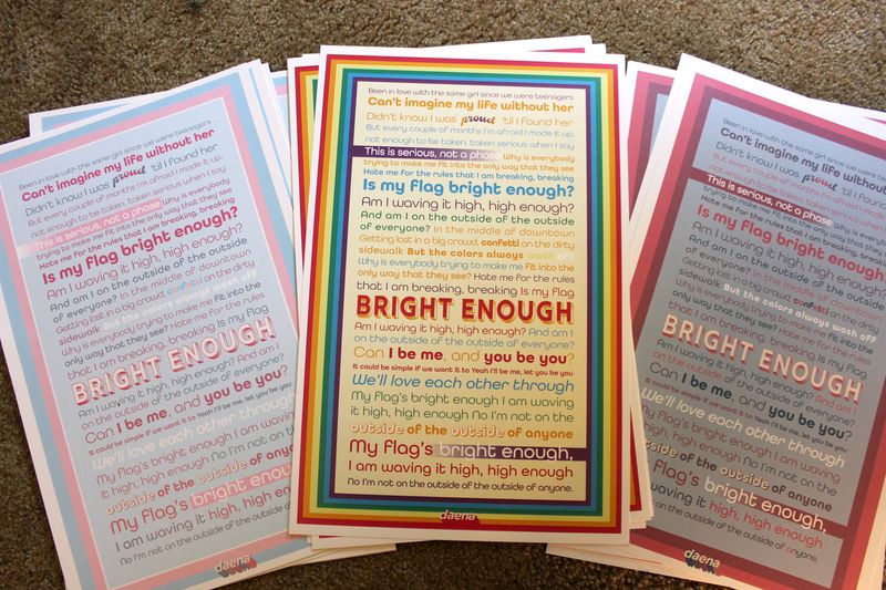 "Bright Enough" Lyric Poster
