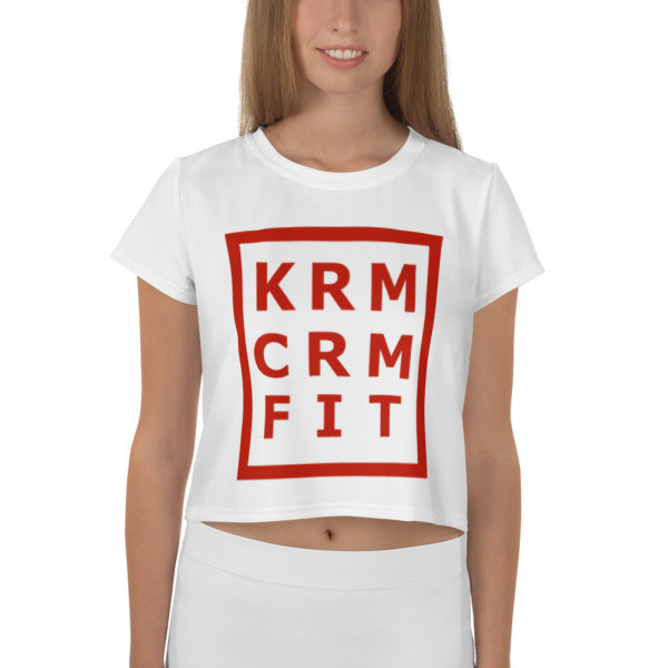 WMN KRM FIT All-Over Print Crop Tee, Size: XS