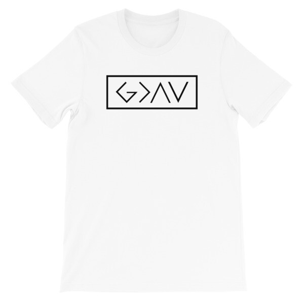 BOX GOD IS GREATER Short-Sleeve Unisex T-Shirt, Color: White, Size: XS