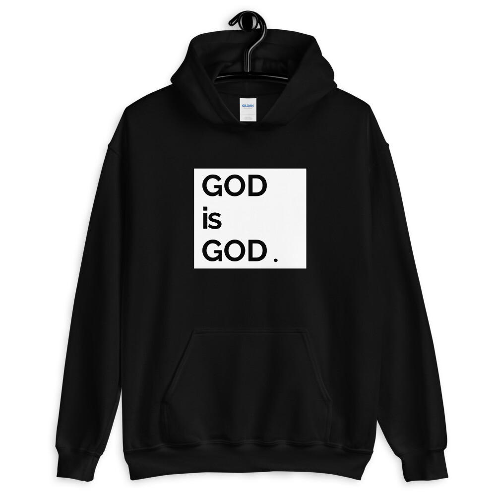 God Is God White Box Unisex Hoodie, Color: Black, Size: S