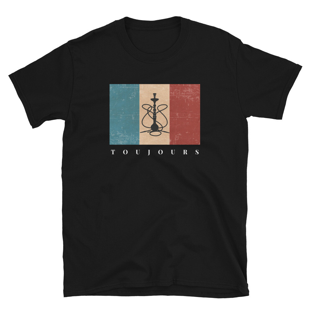 HOOKAH SHISHA TOUJOURS Unisex T-Shirt, Color: Black, Size: S