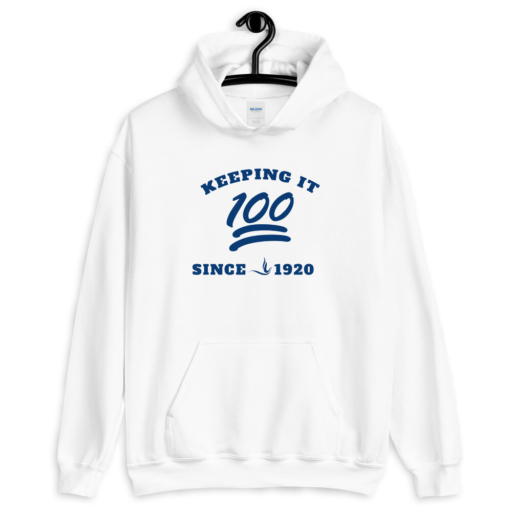 Keeping It 100 Zeta Centennial Hoodie, Color: White, Size: S