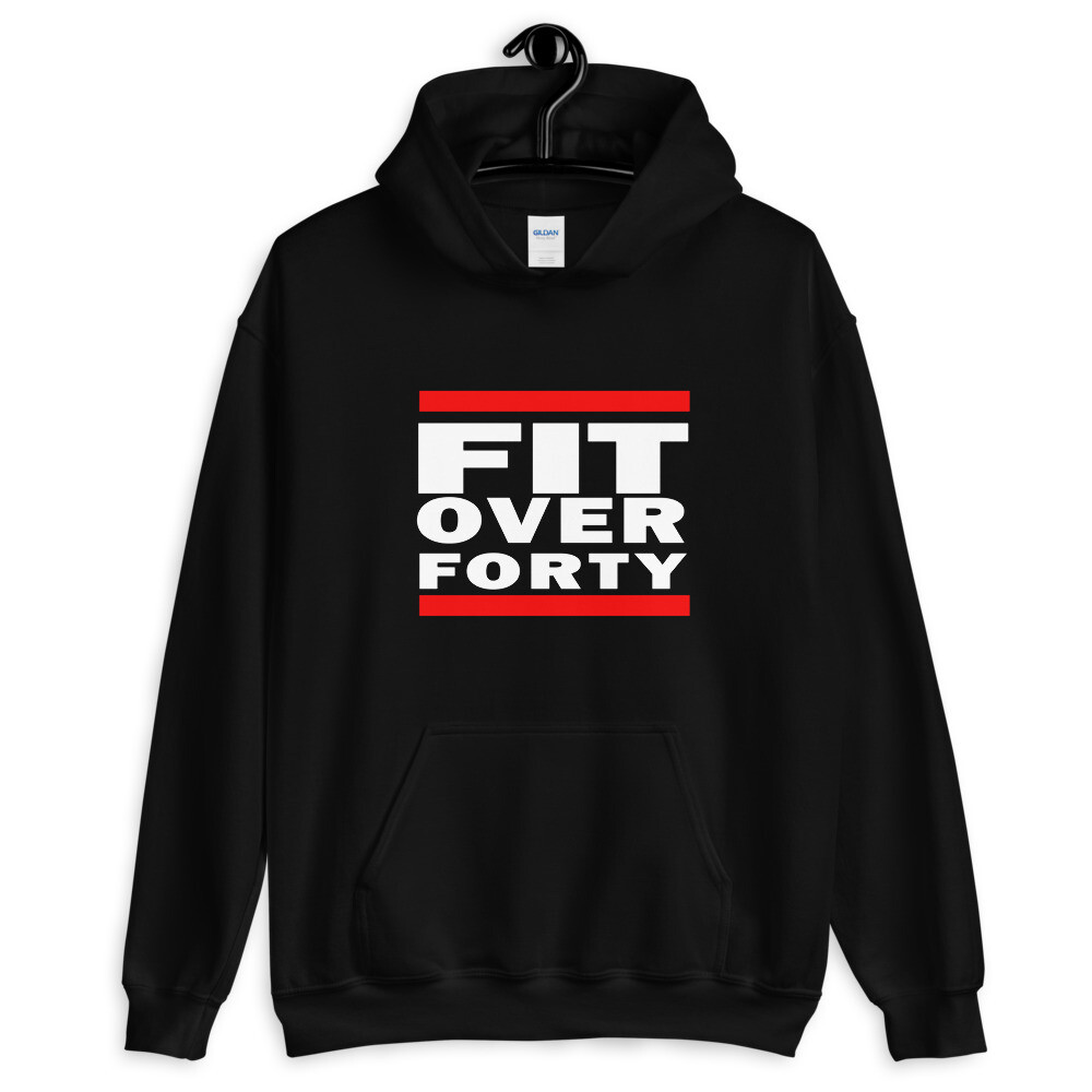 WHITE LOGO FIT OVER FORTY Unisex Hoodie