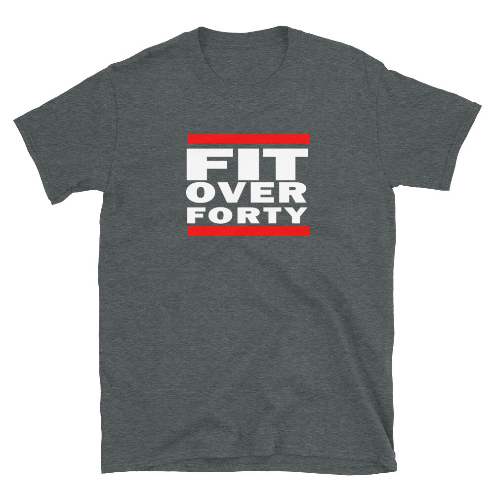 WHITE LOGO FIT OVER FORTY Unisex T-Shirt