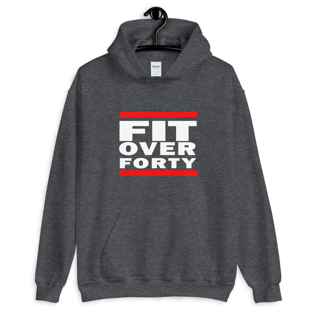 WHITE LOGO FIT OVER FORTY Unisex Hoodie