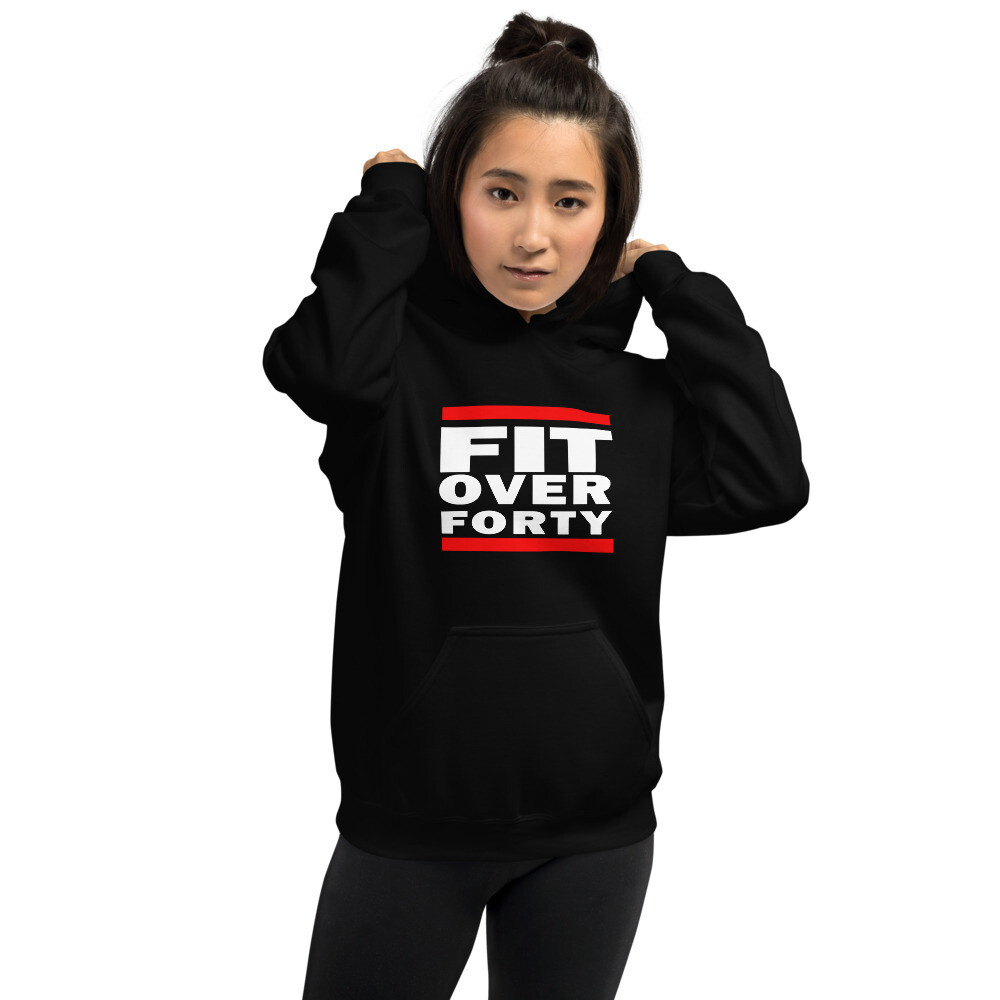 WHITE LOGO FIT OVER FORTY Unisex Hoodie
