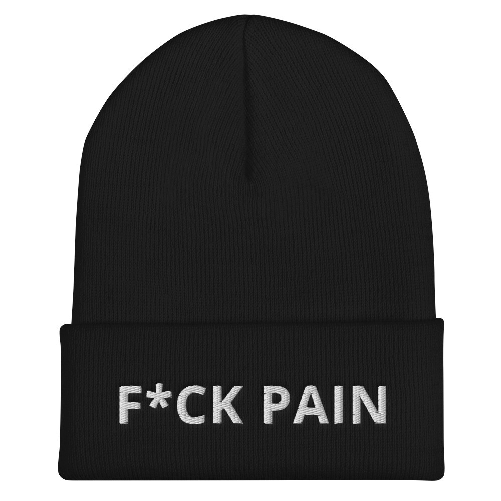 F*ck Pain Cuffed Beanie, Color: Black