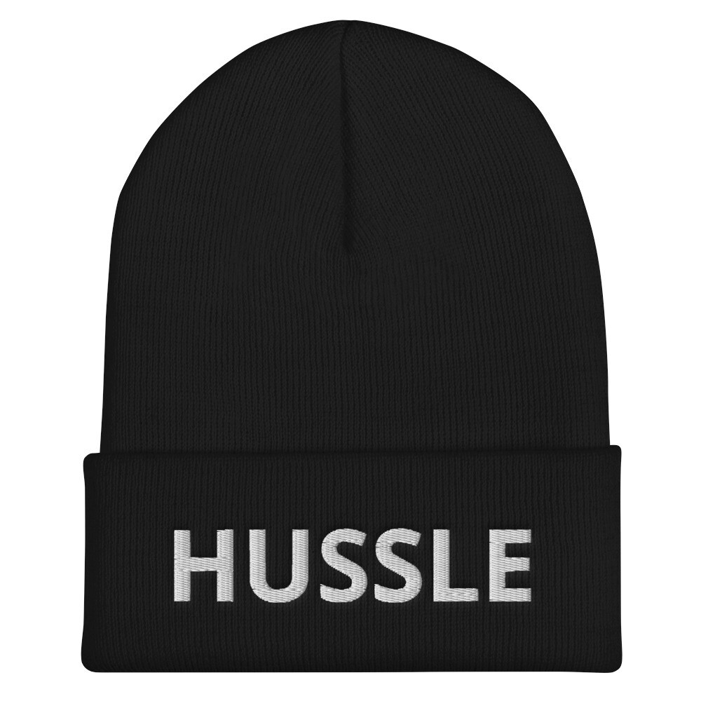 Hussle Cuffed Beanie, Color: Black