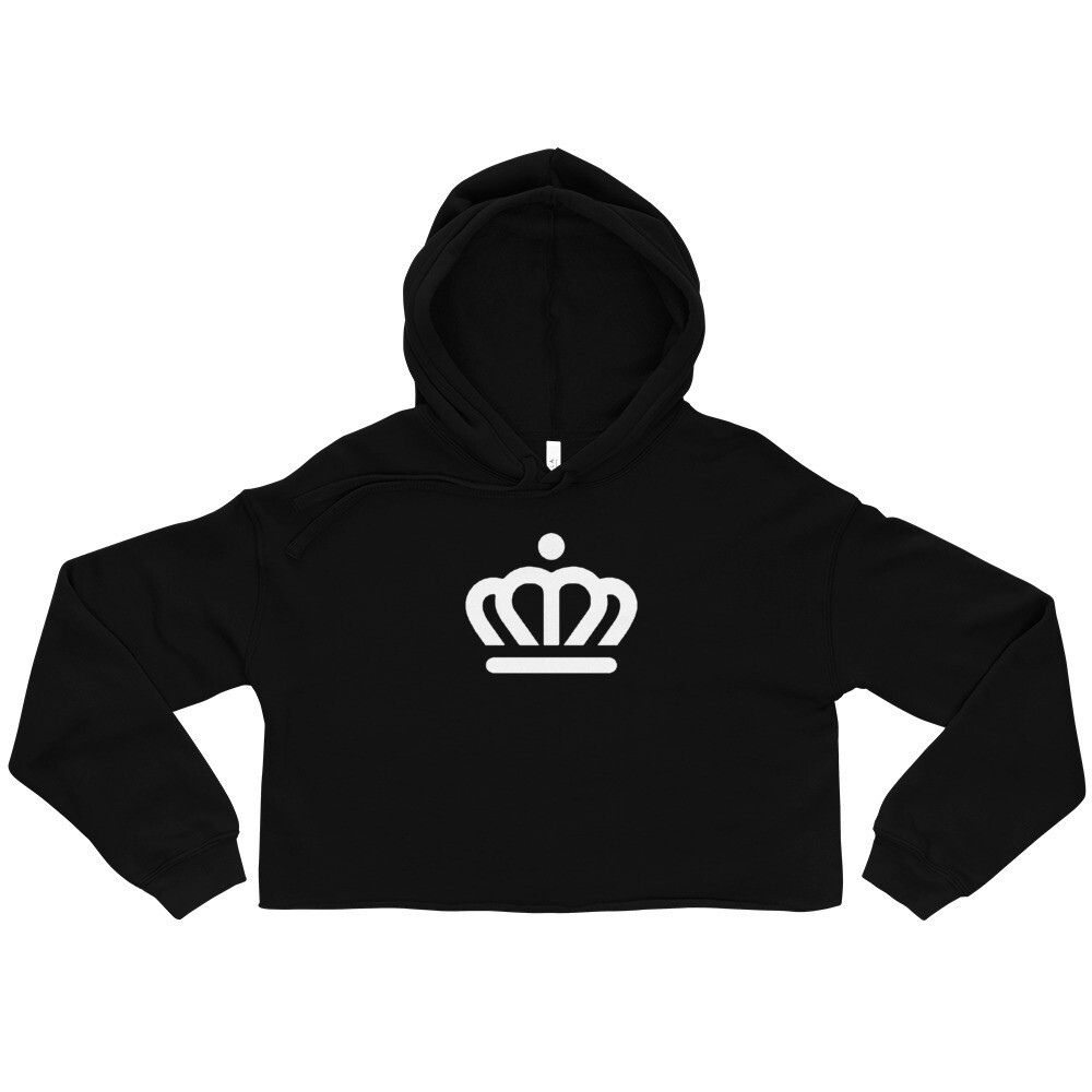 CROWN W/ FIST UP WOMENS Crop Hoodie