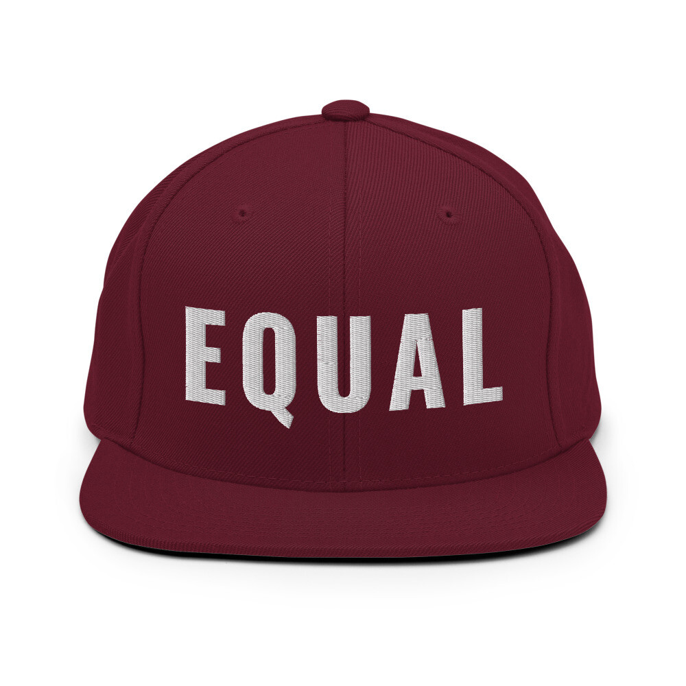 EQUAL Snapback Hat, Color: Maroon
