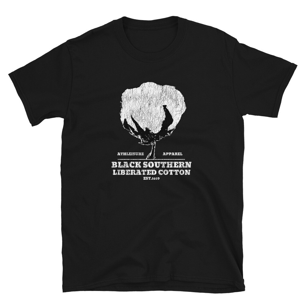 Cotton Flower Short-Sleeve Unisex T-Shirt, Color: Black, Size: S