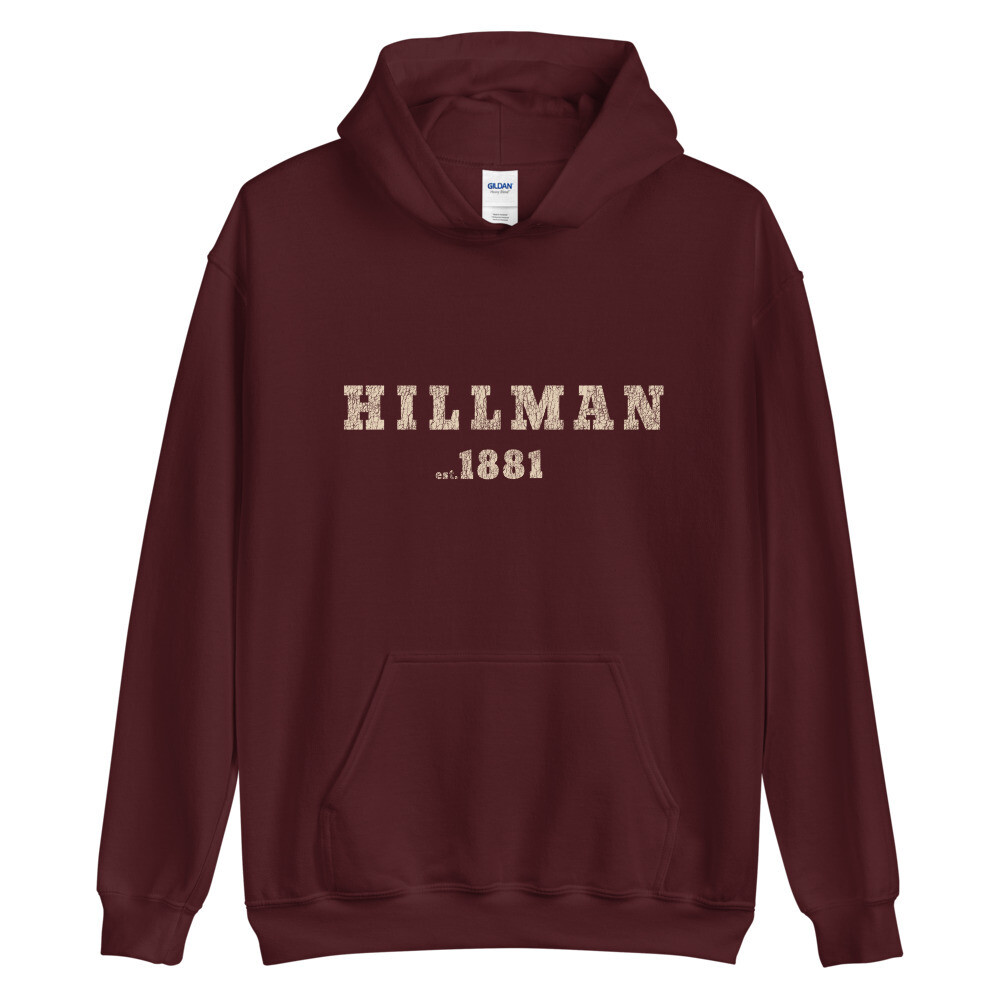 HILLMAN 1881 Unisex MAROON Hoodie, Size: S