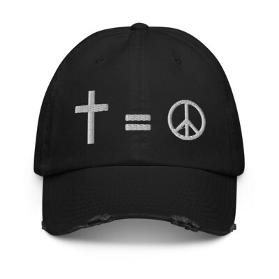 The Cross Equals Peace Distressed Dad Hat