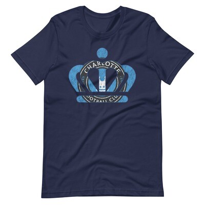 Navy Blue Vintage Charlotte Fútbol Club Unisex t-shirt