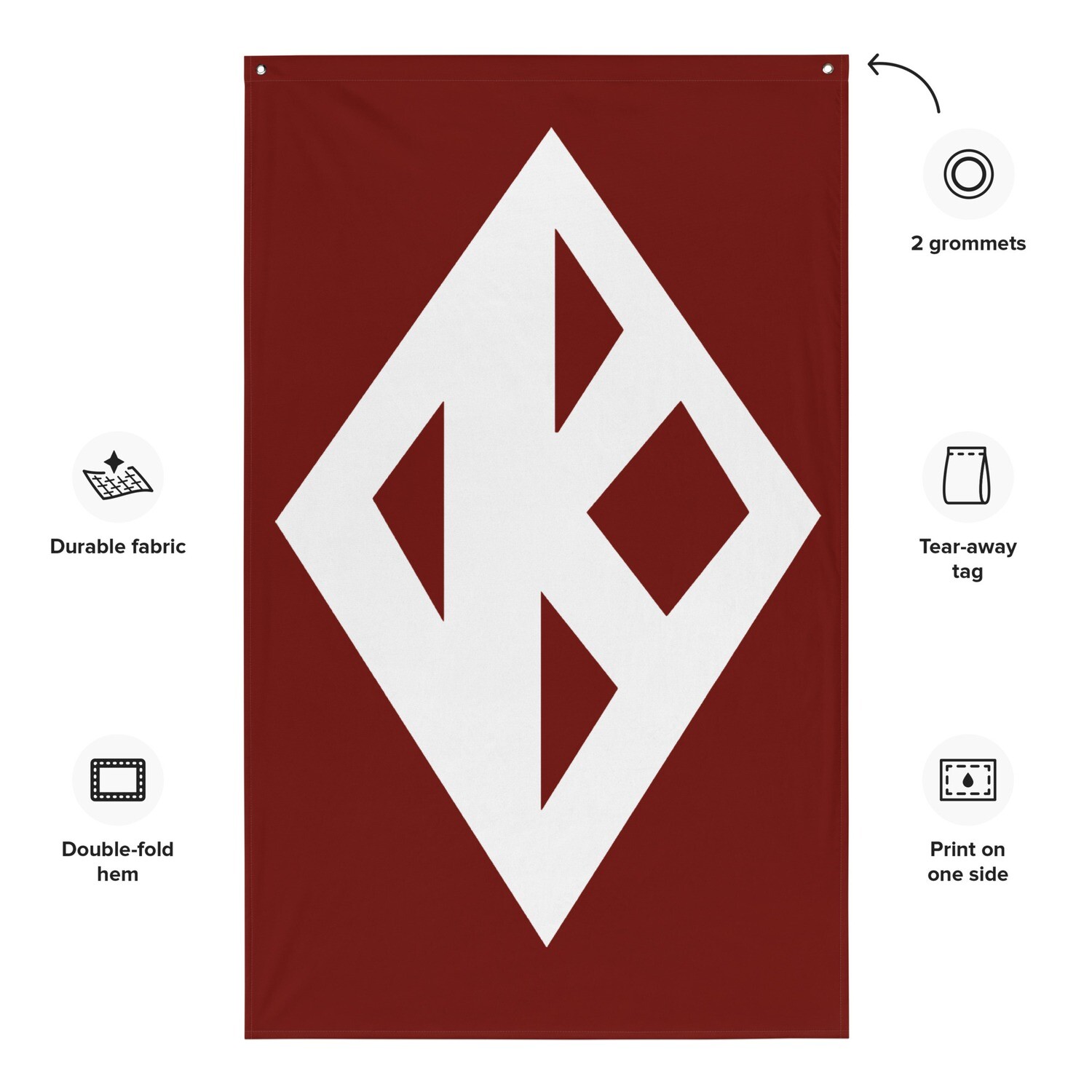 Kappa Diamond Flag - One Sided