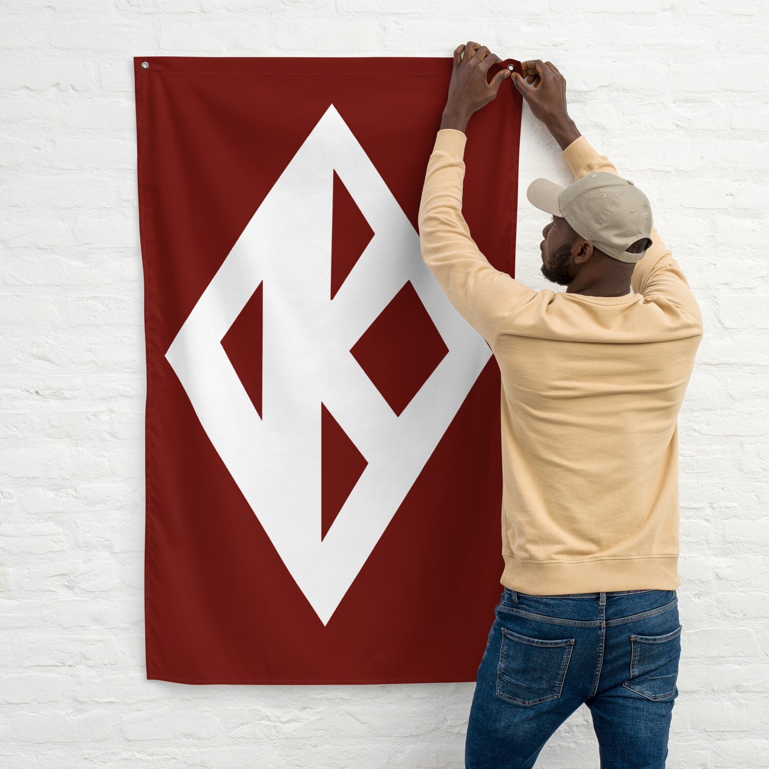Kappa Diamond Flag - One Sided