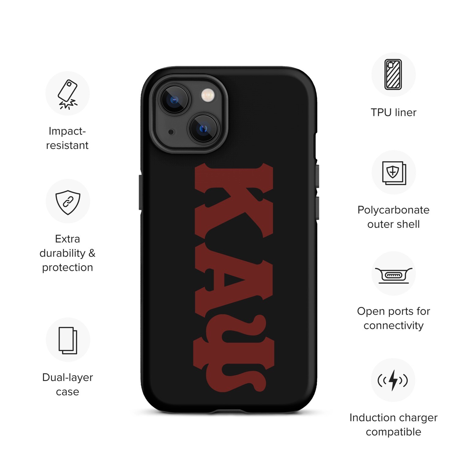 KAPsi Black Tough Case for iPhone®