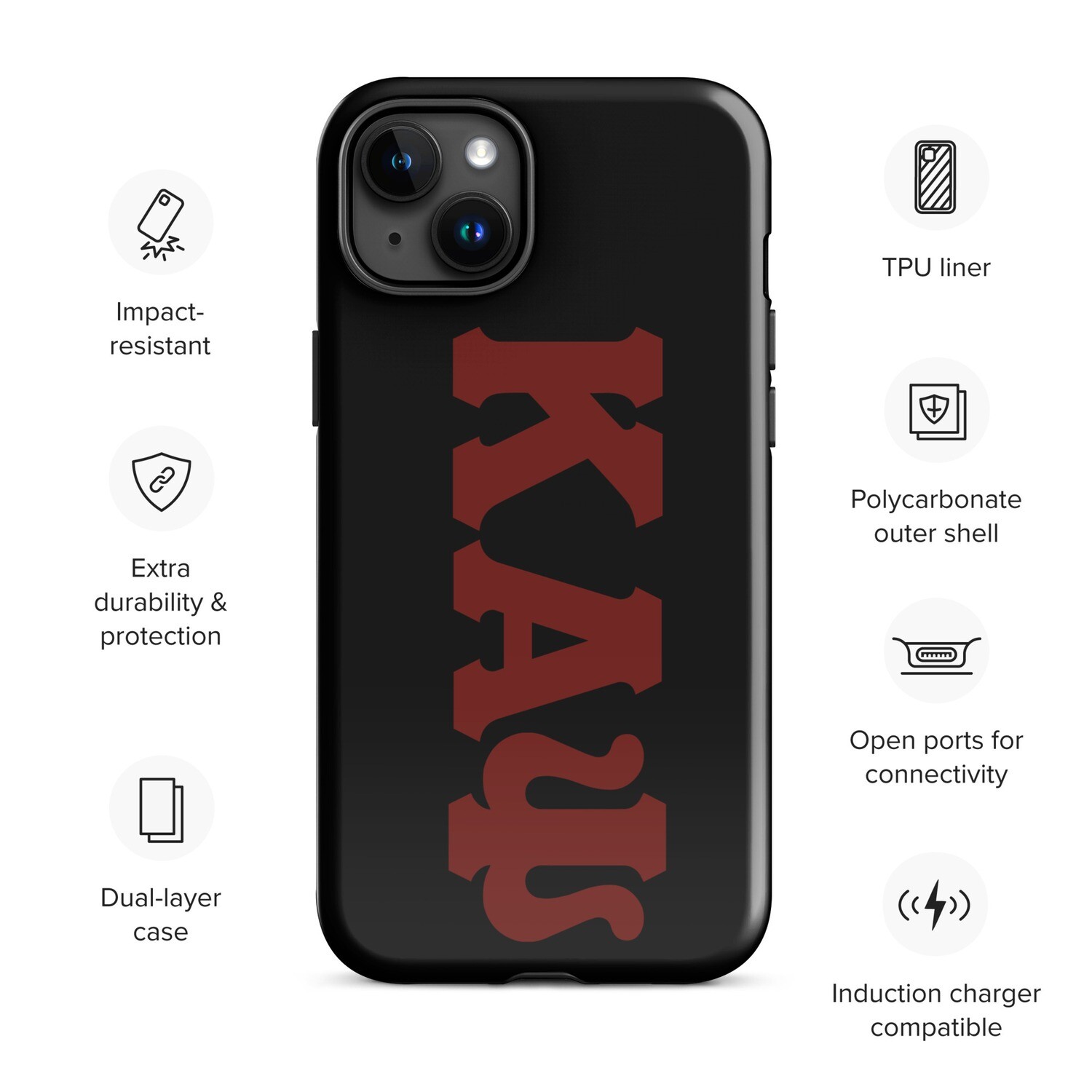 KAPsi Black Tough Case for iPhone®