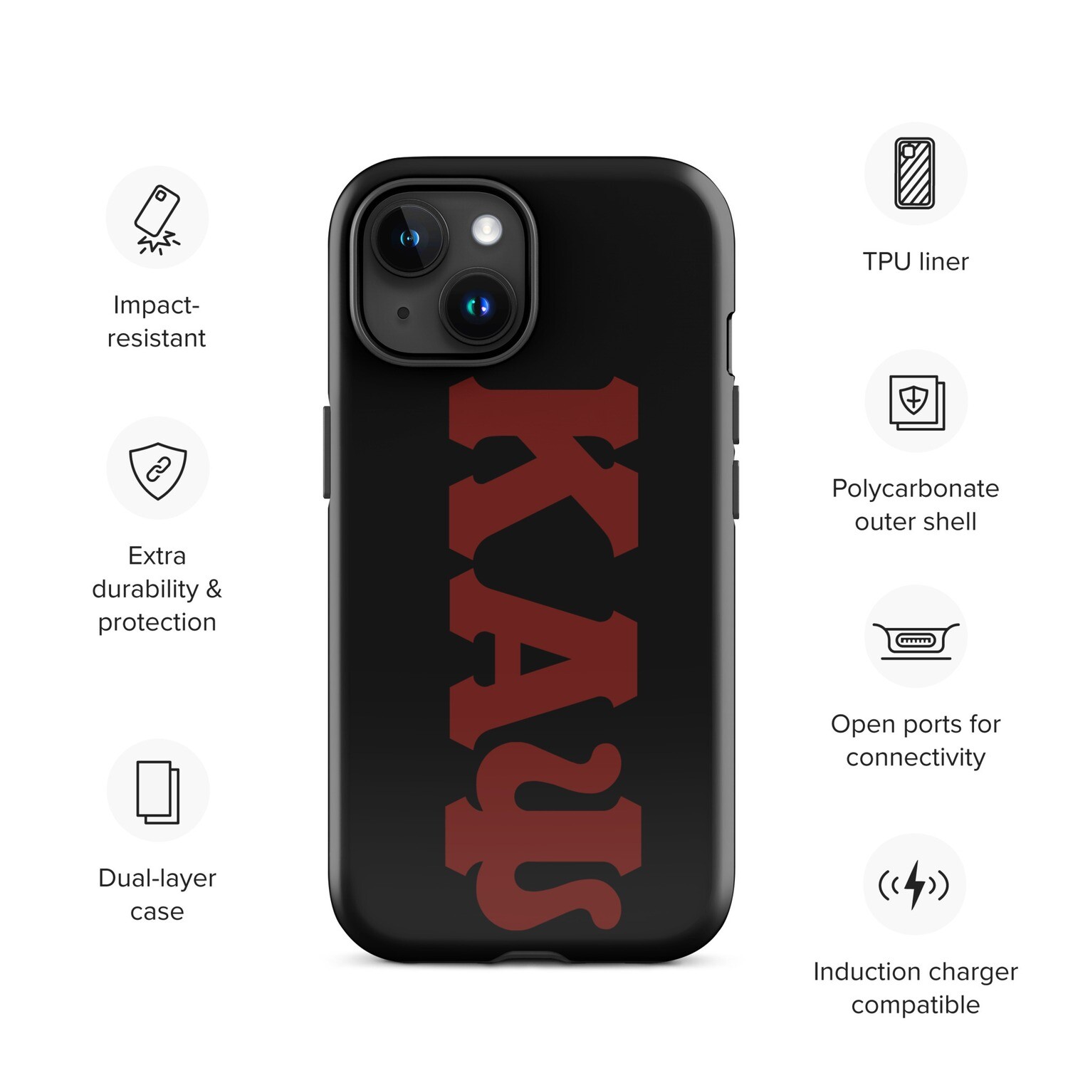 KAPsi Black Tough Case for iPhone®