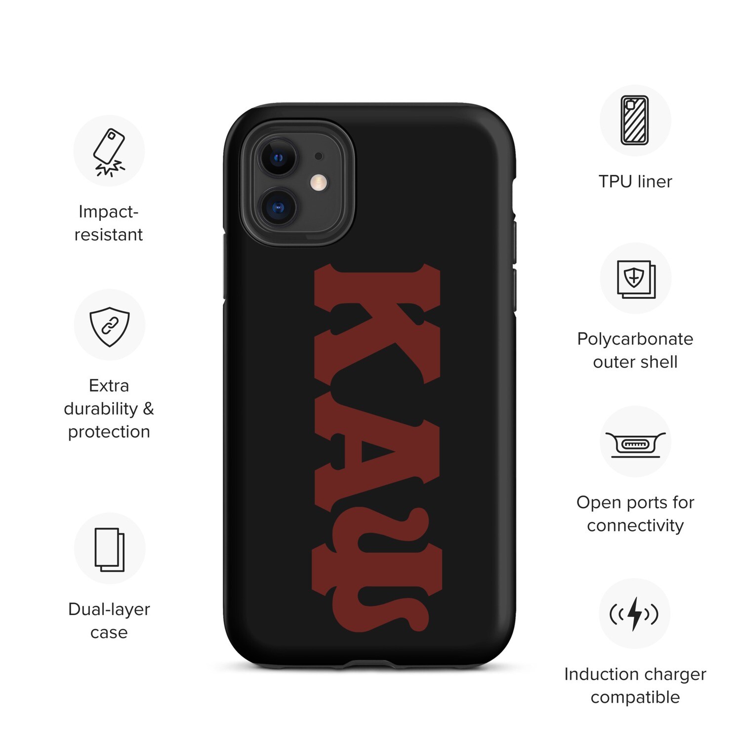 KAPsi Black Tough Case for iPhone®