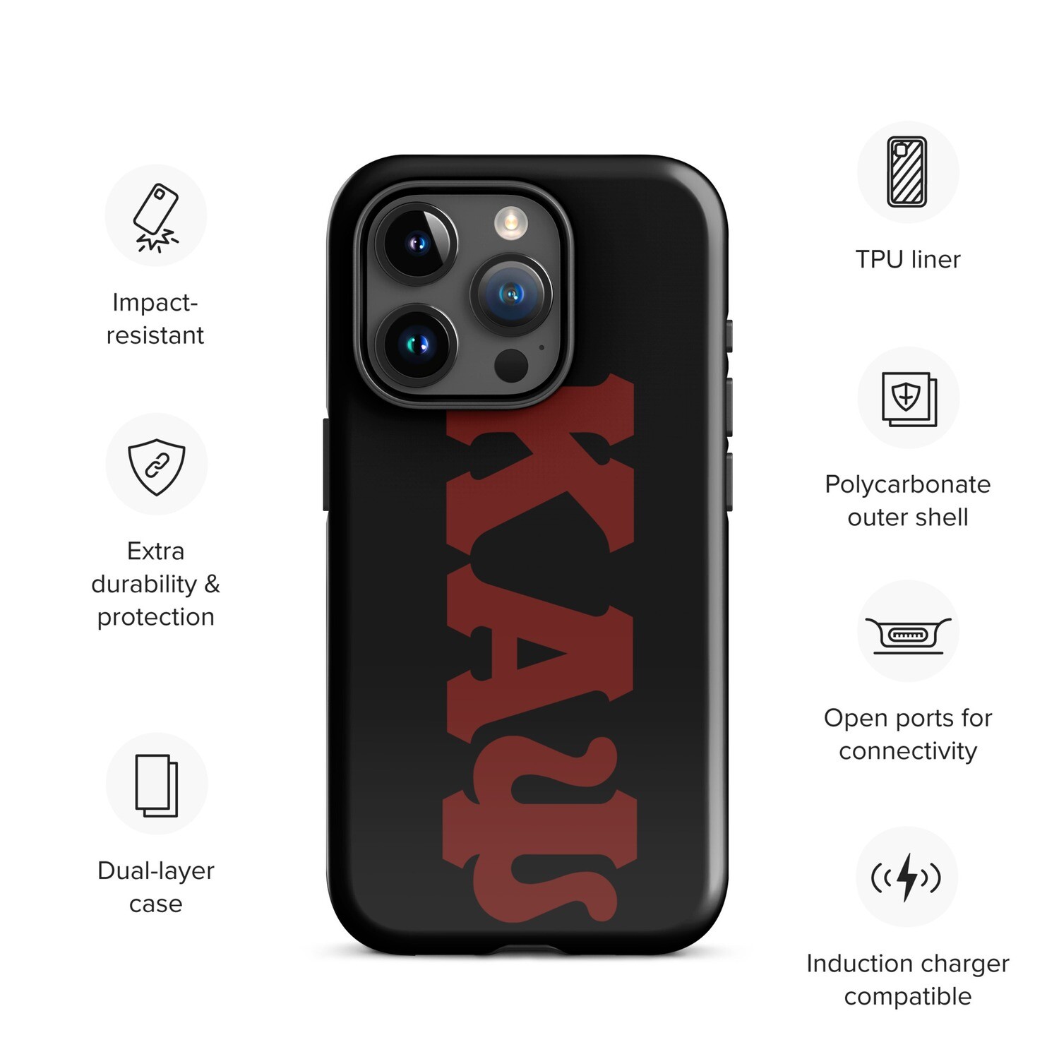 KAPsi Black Tough Case for iPhone®