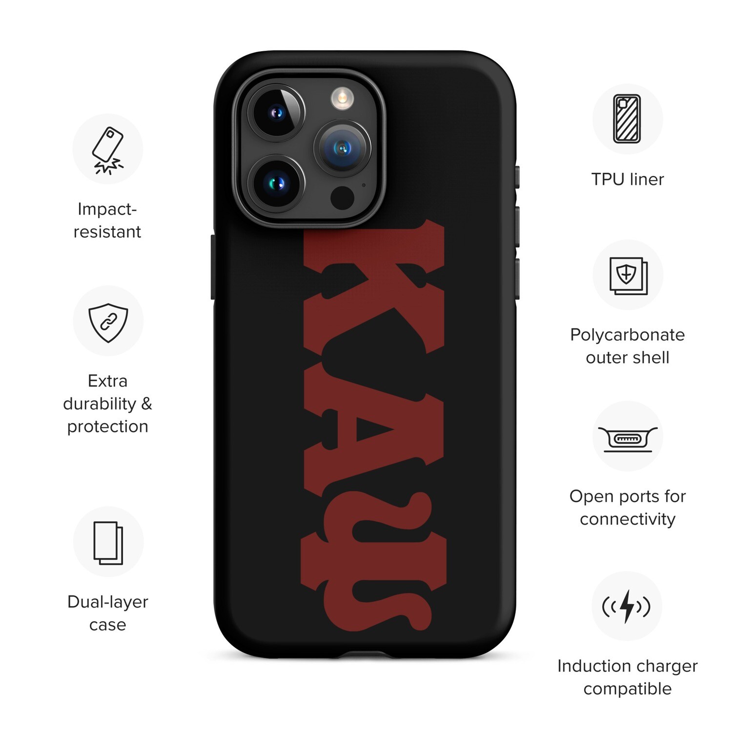 KAPsi Black Tough Case for iPhone®