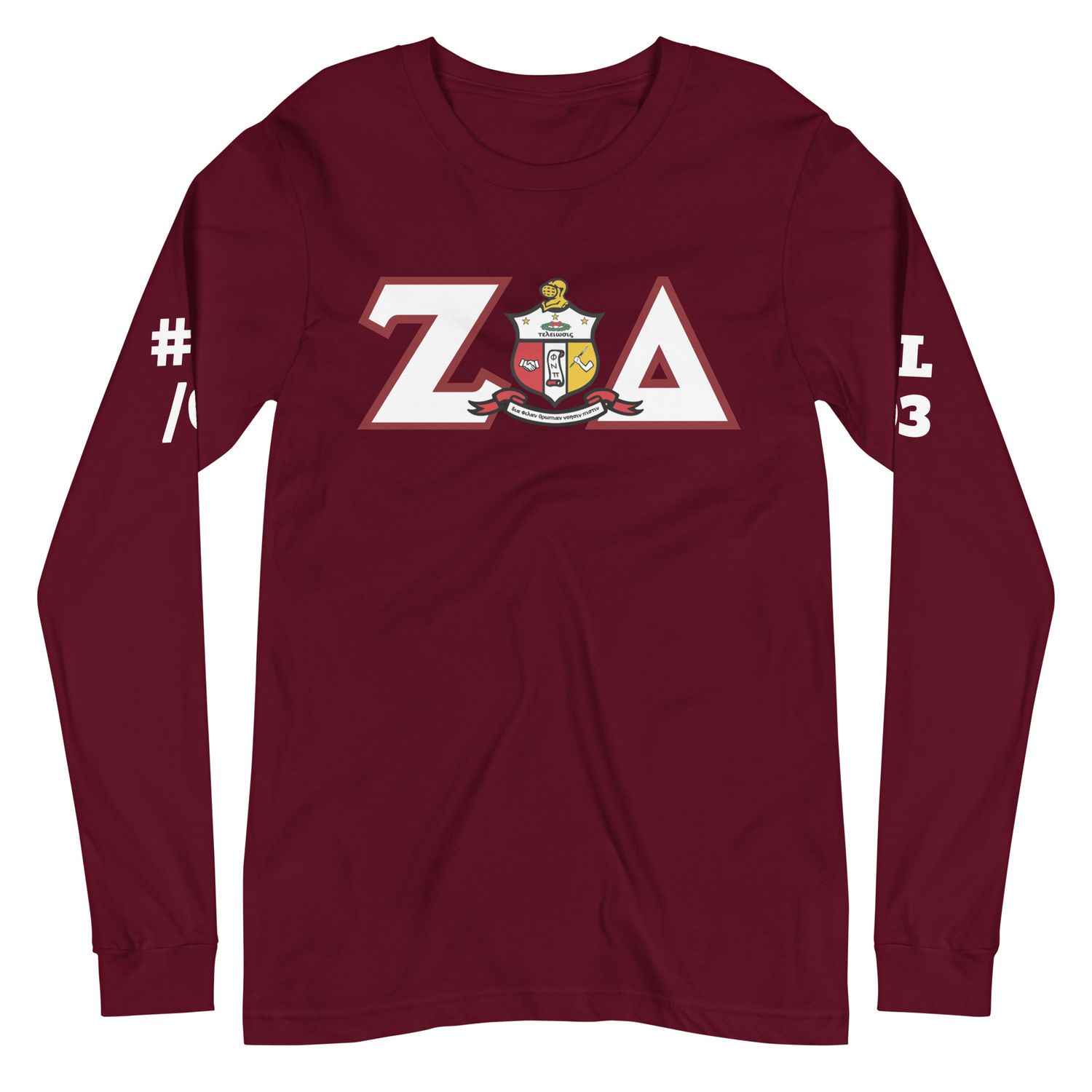 Customized Chapter w/Shield Long Sleeve Tee Plus Year &amp; Line Number