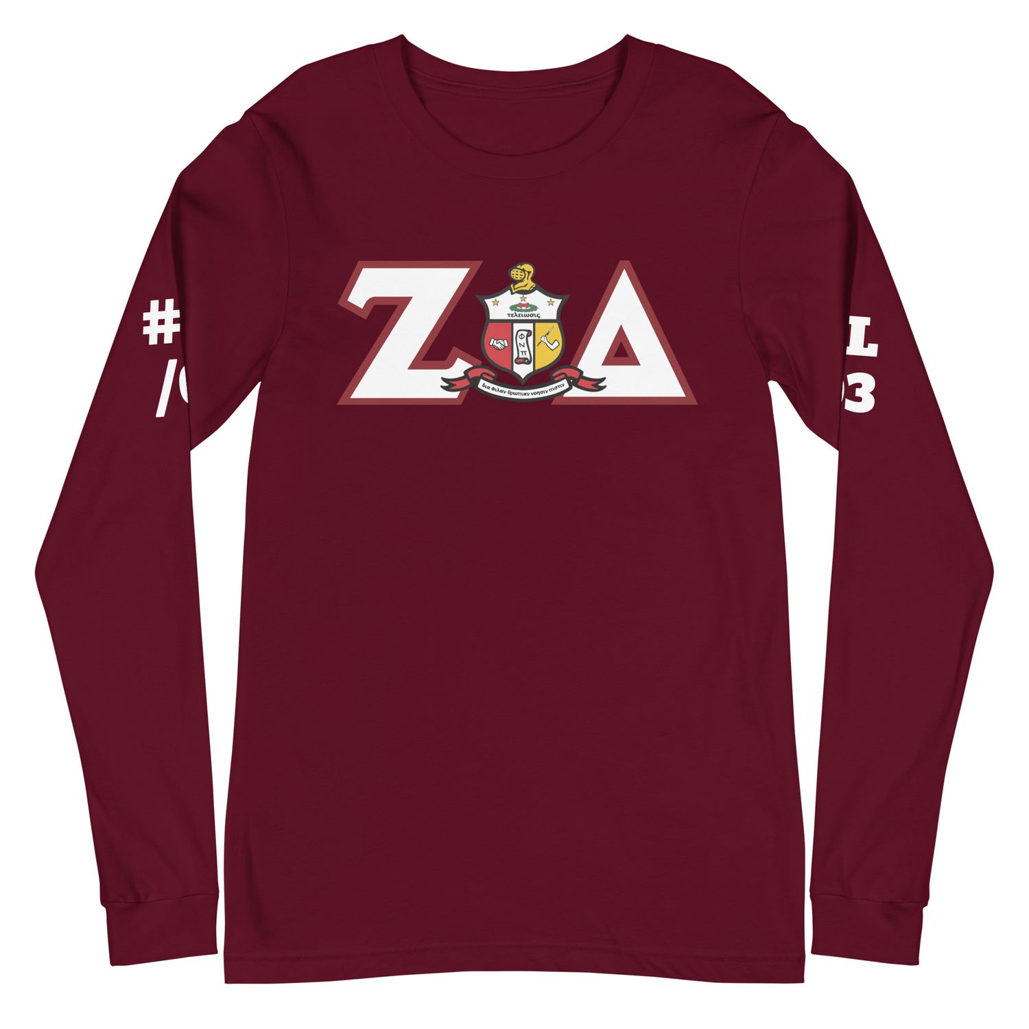 Customized Chapter w/Shield Long Sleeve Tee Plus Year &amp; Line Number