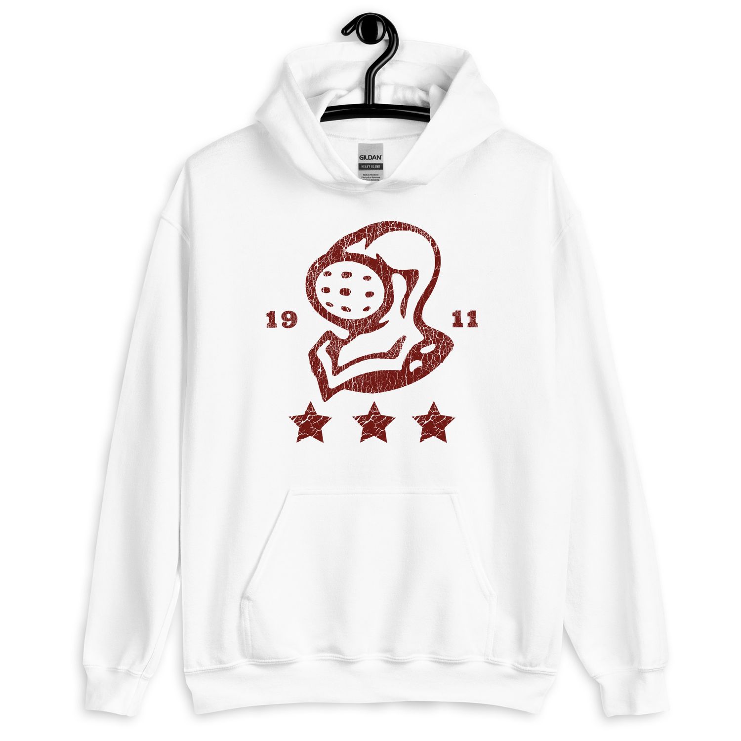 Red Vintage Knight Head With Stars Hoodie