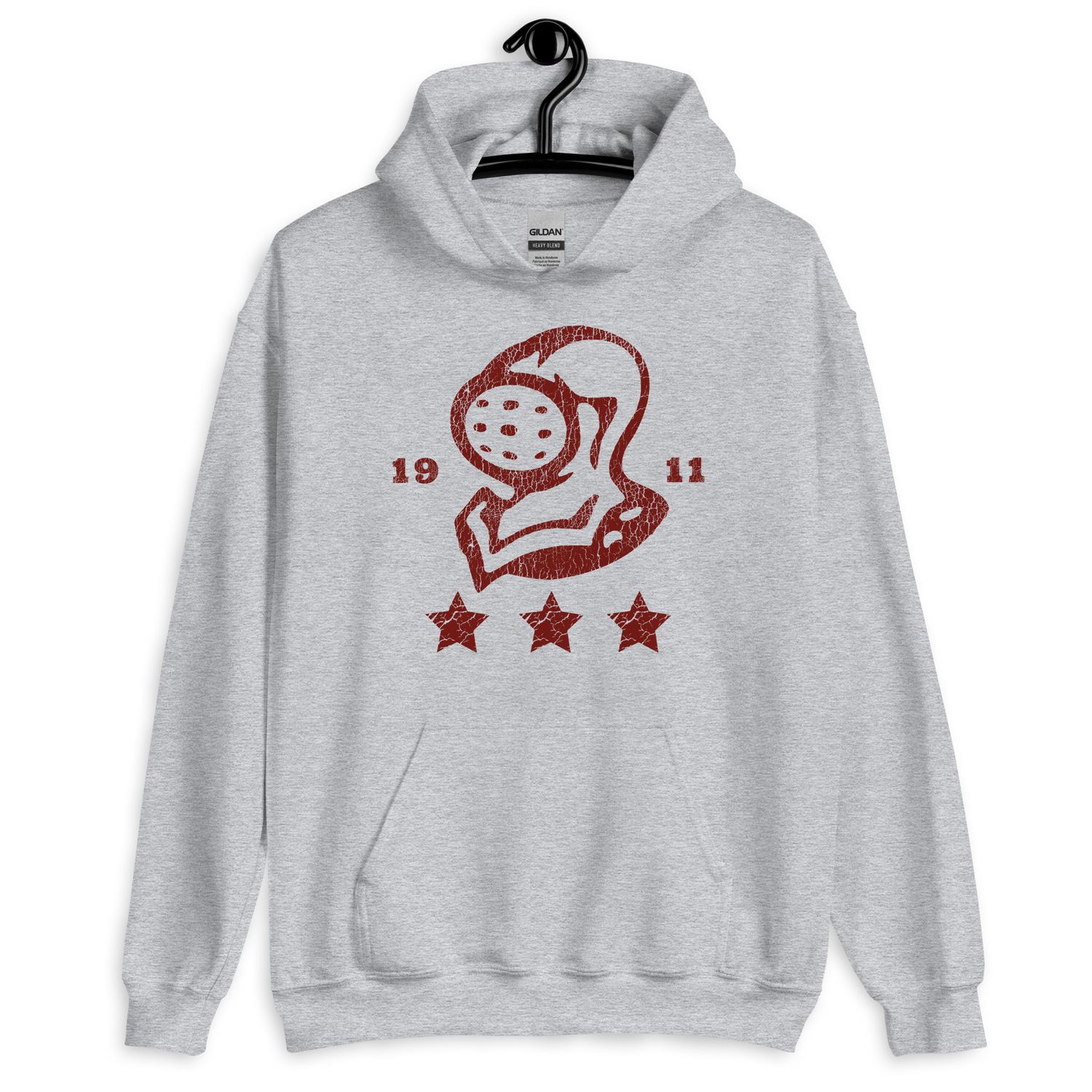 Red Vintage Knight Head With Stars Hoodie