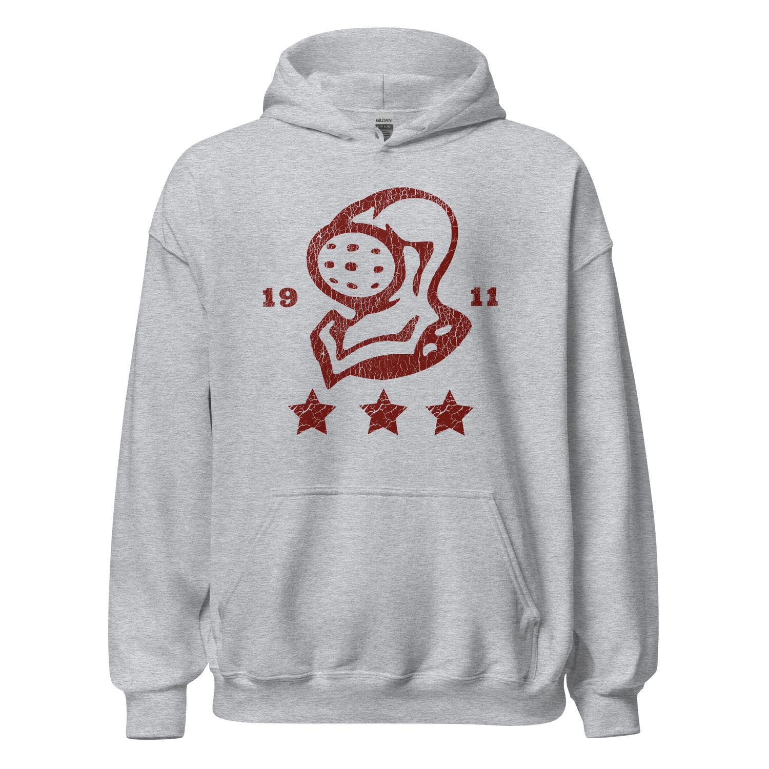 Red Vintage Knight Head With Stars Hoodie