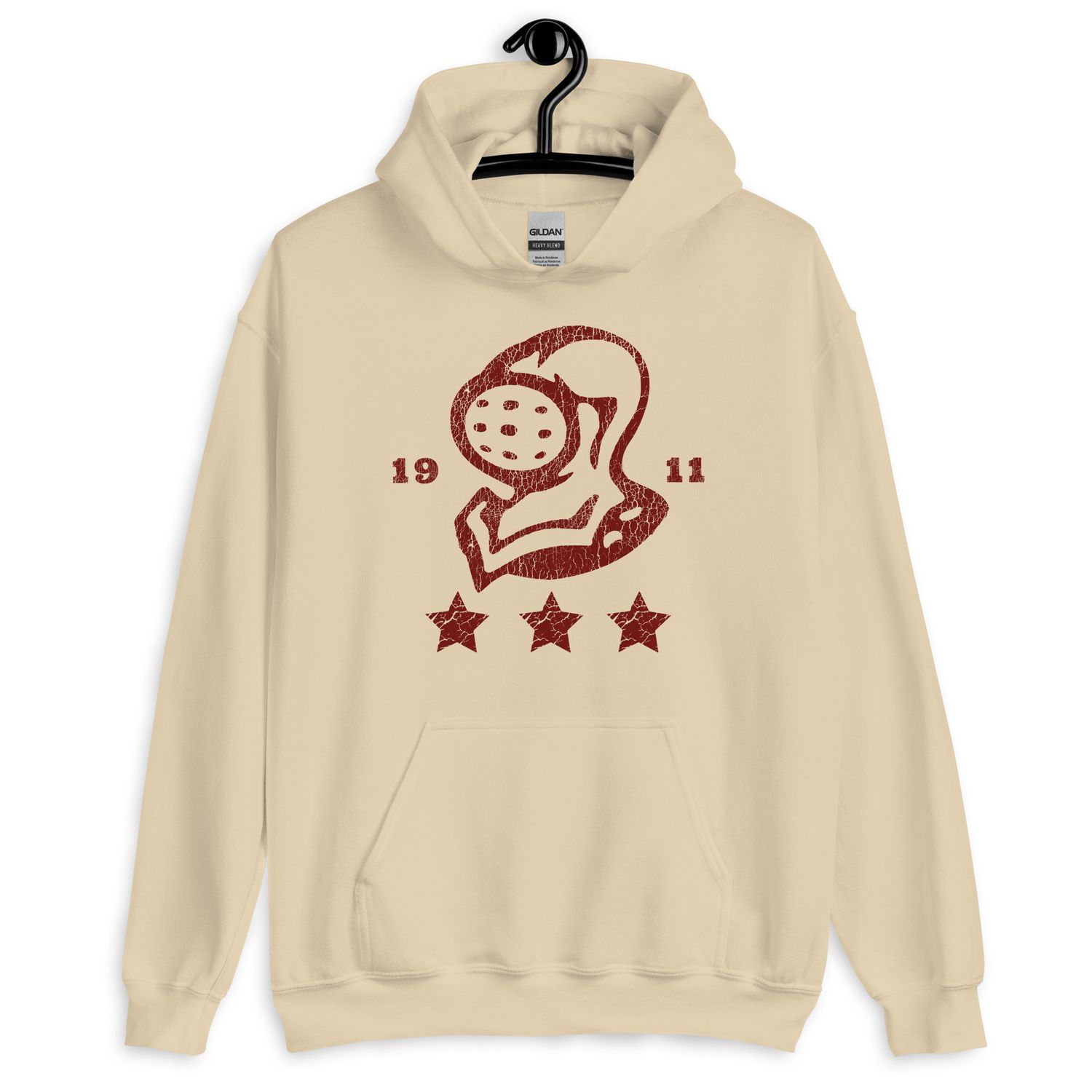 Red Vintage Knight Head With Stars Hoodie