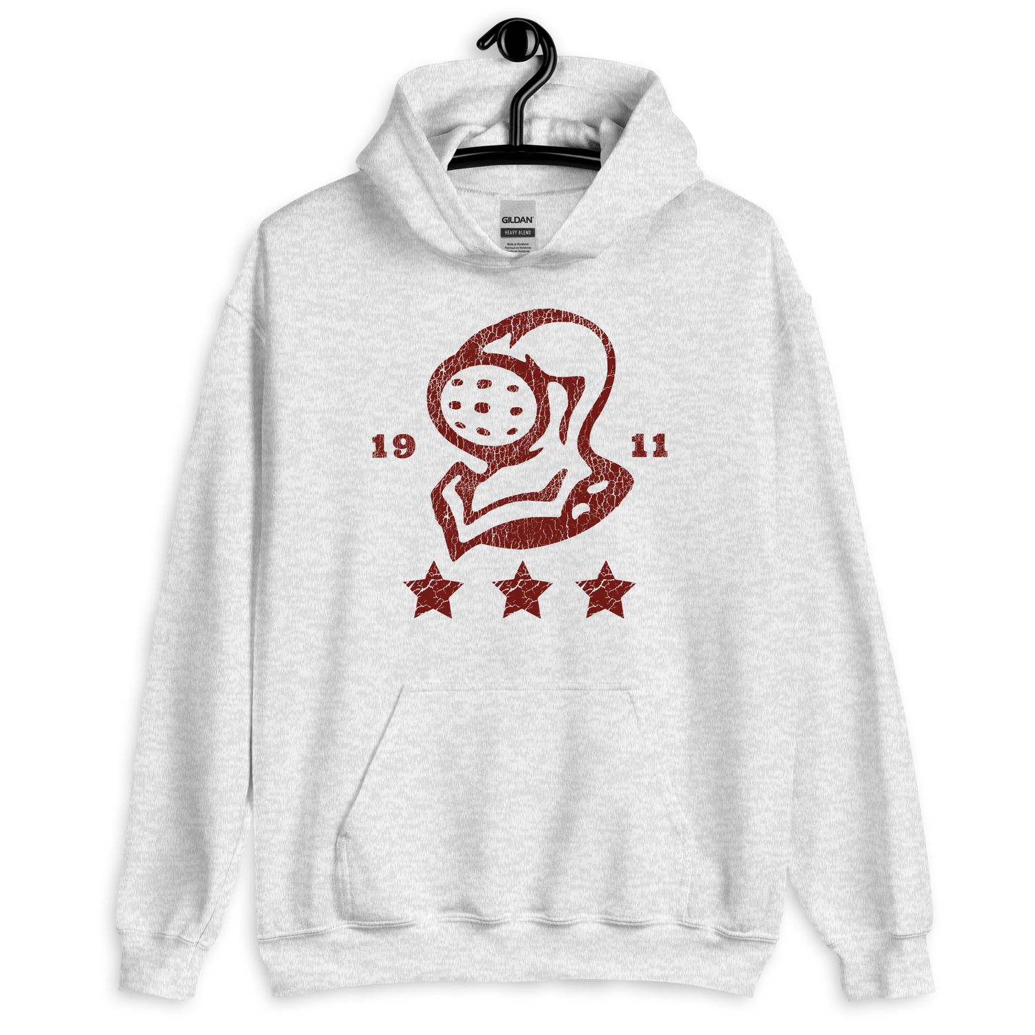 Red Vintage Knight Head With Stars Hoodie