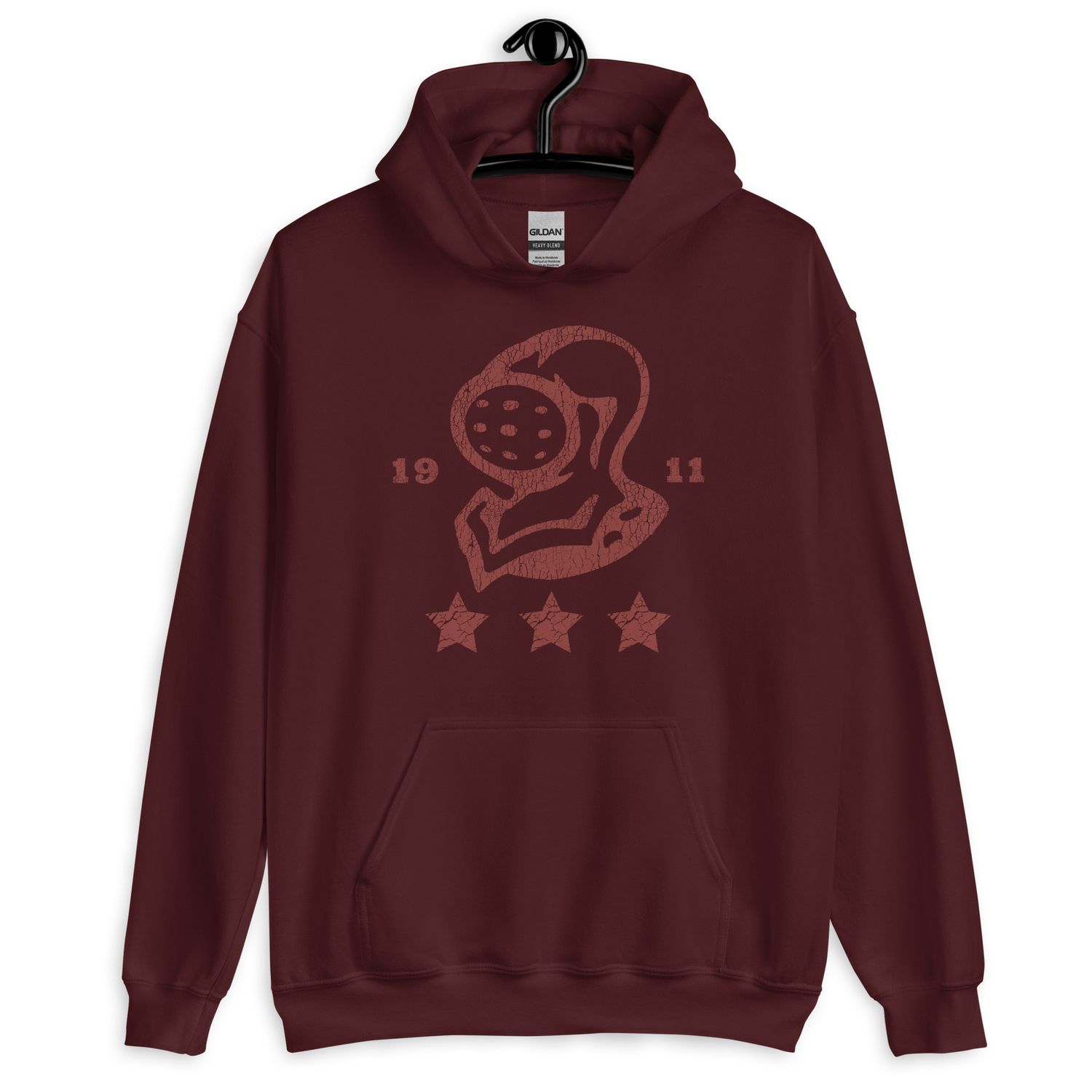 Red Vintage Knight Head With Stars Hoodie