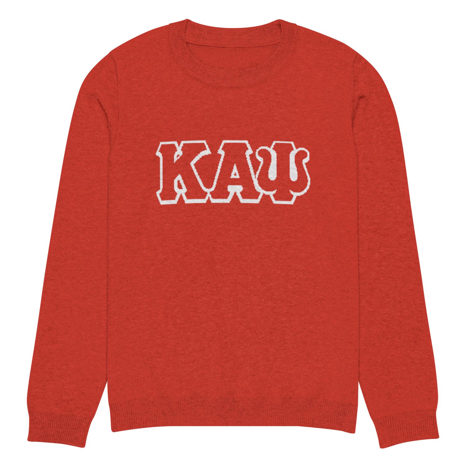 KAPsi Red Knitted Crew Neck Sweater