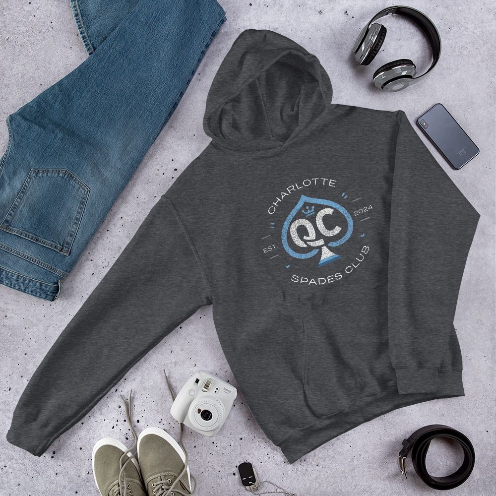 Logo no.1 (Distressed Style) Charlotte Spades Club Unisex Hoodie
