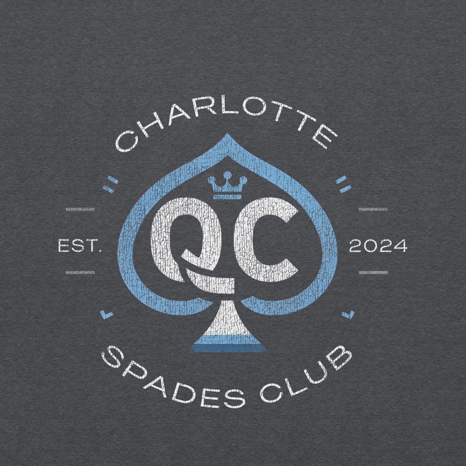 Logo no.1 (Distressed Style) Charlotte Spades Club Unisex Hoodie