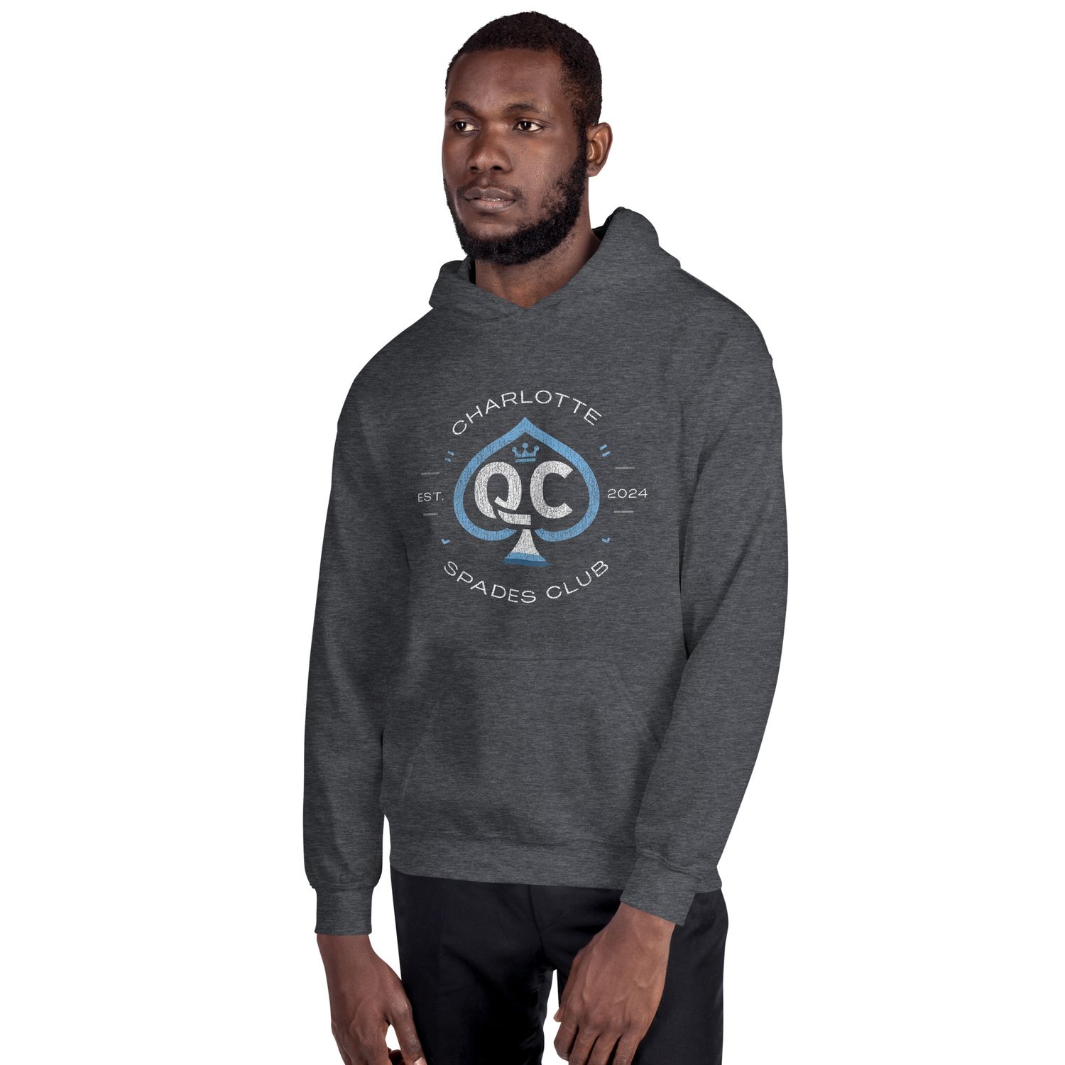Logo no.1 (Distressed Style) Charlotte Spades Club Unisex Hoodie