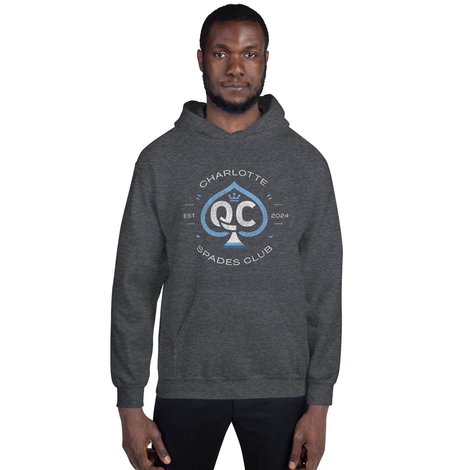 Logo no.1 (Distressed Style) Charlotte Spades Club Unisex Hoodie