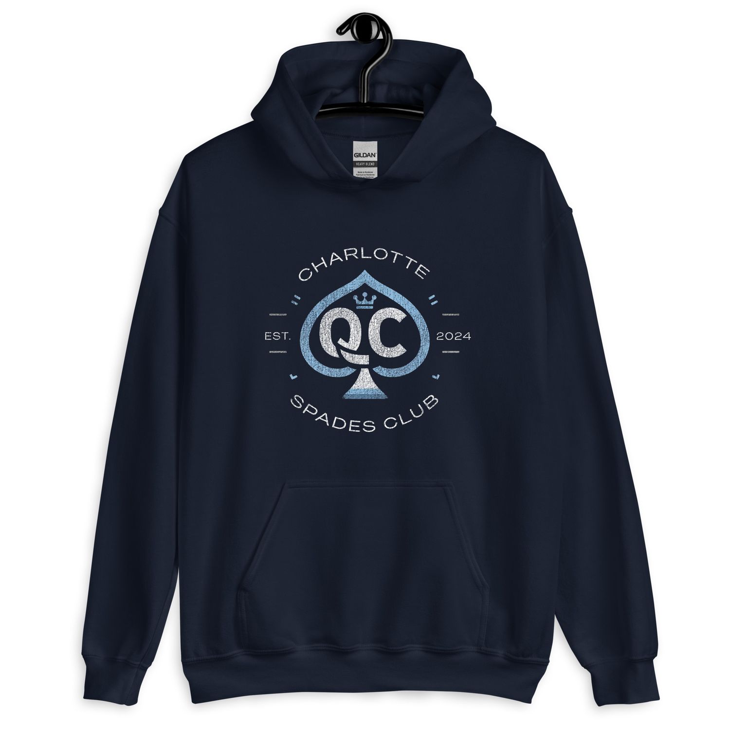 Logo no.1 (Distressed Style) Charlotte Spades Club Unisex Hoodie