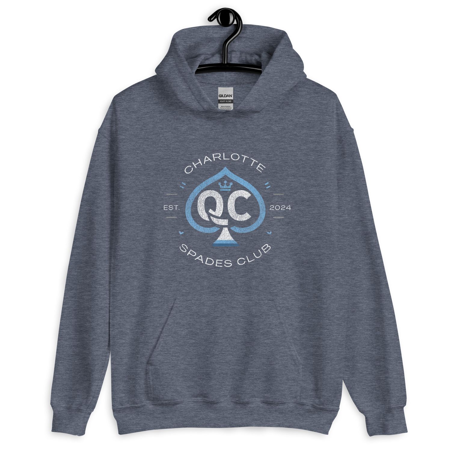 Logo no.1 (Distressed Style) Charlotte Spades Club Unisex Hoodie