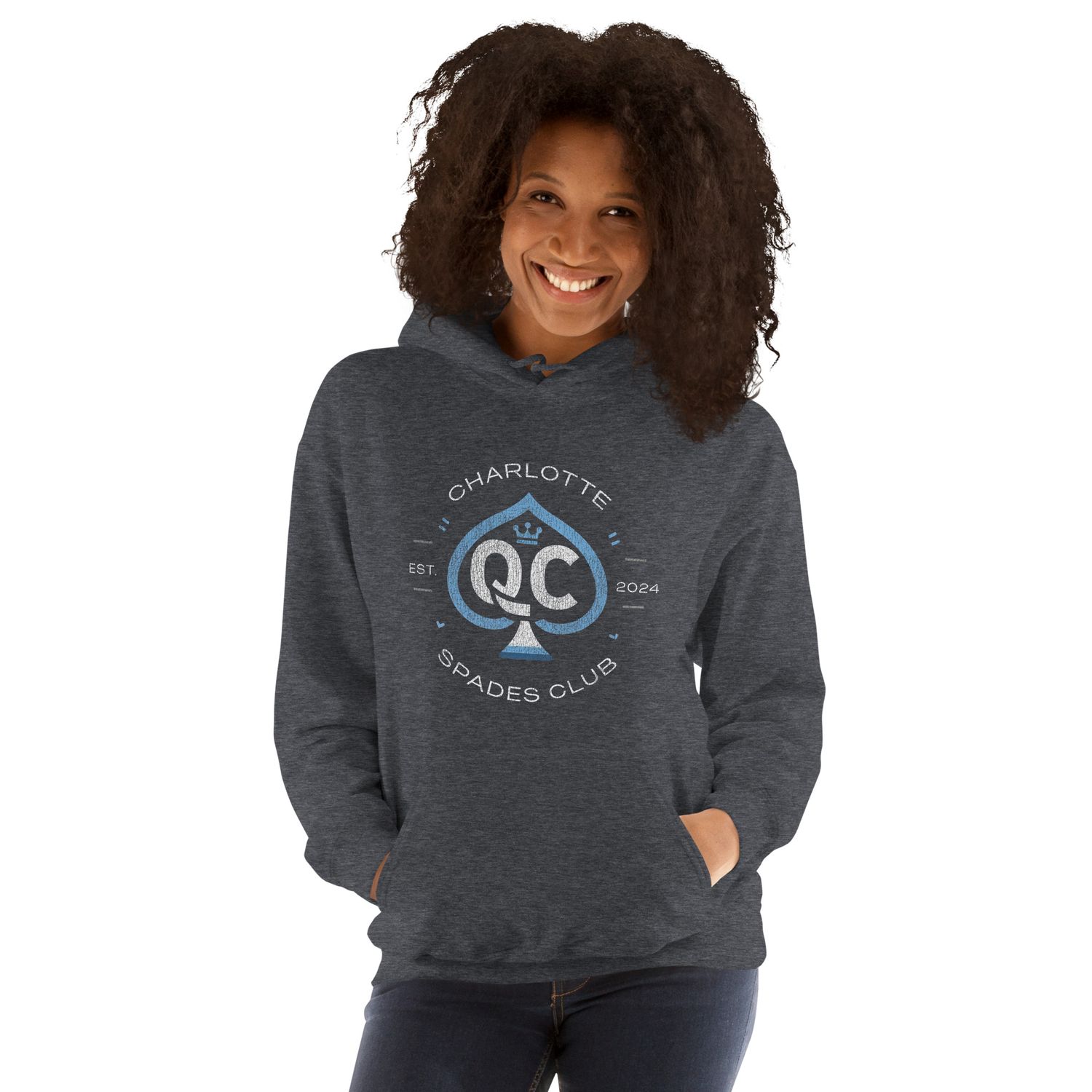 Logo no.1 (Distressed Style) Charlotte Spades Club Unisex Hoodie