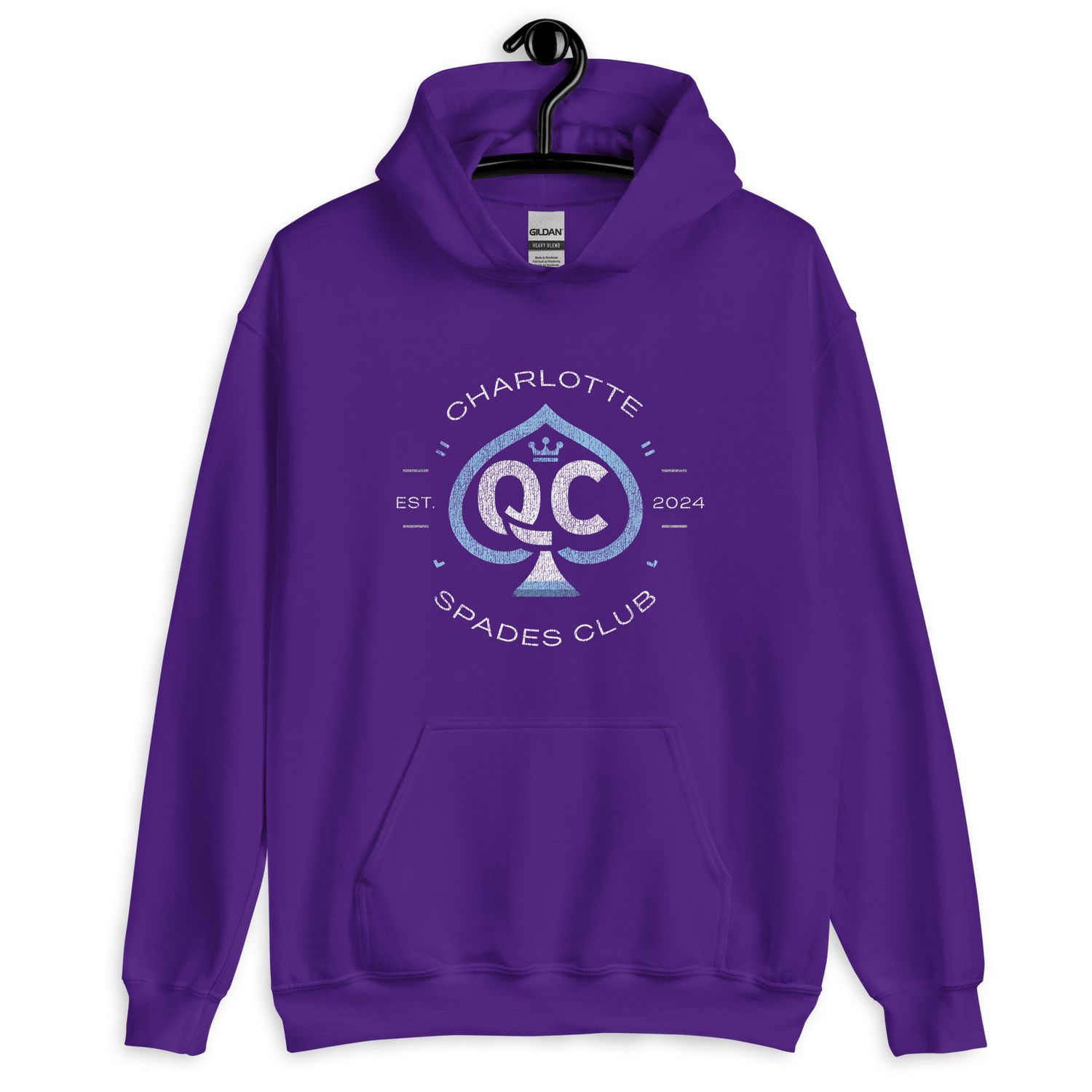 Logo no.1 (Distressed Style) Charlotte Spades Club Unisex Hoodie