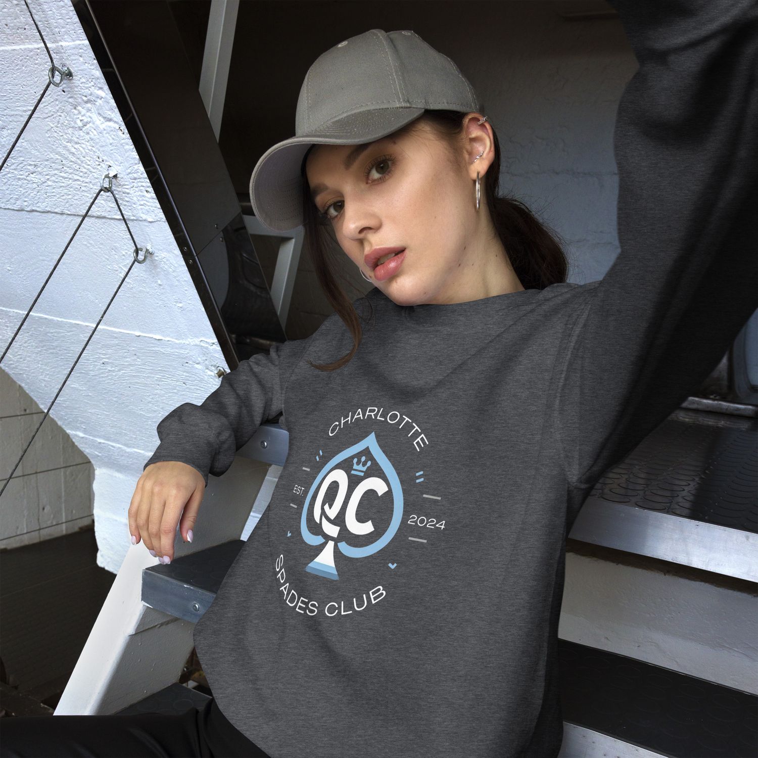 Logo no.1 (Non Distressed Style) Charlotte Spades Club Unisex Sweatshirt