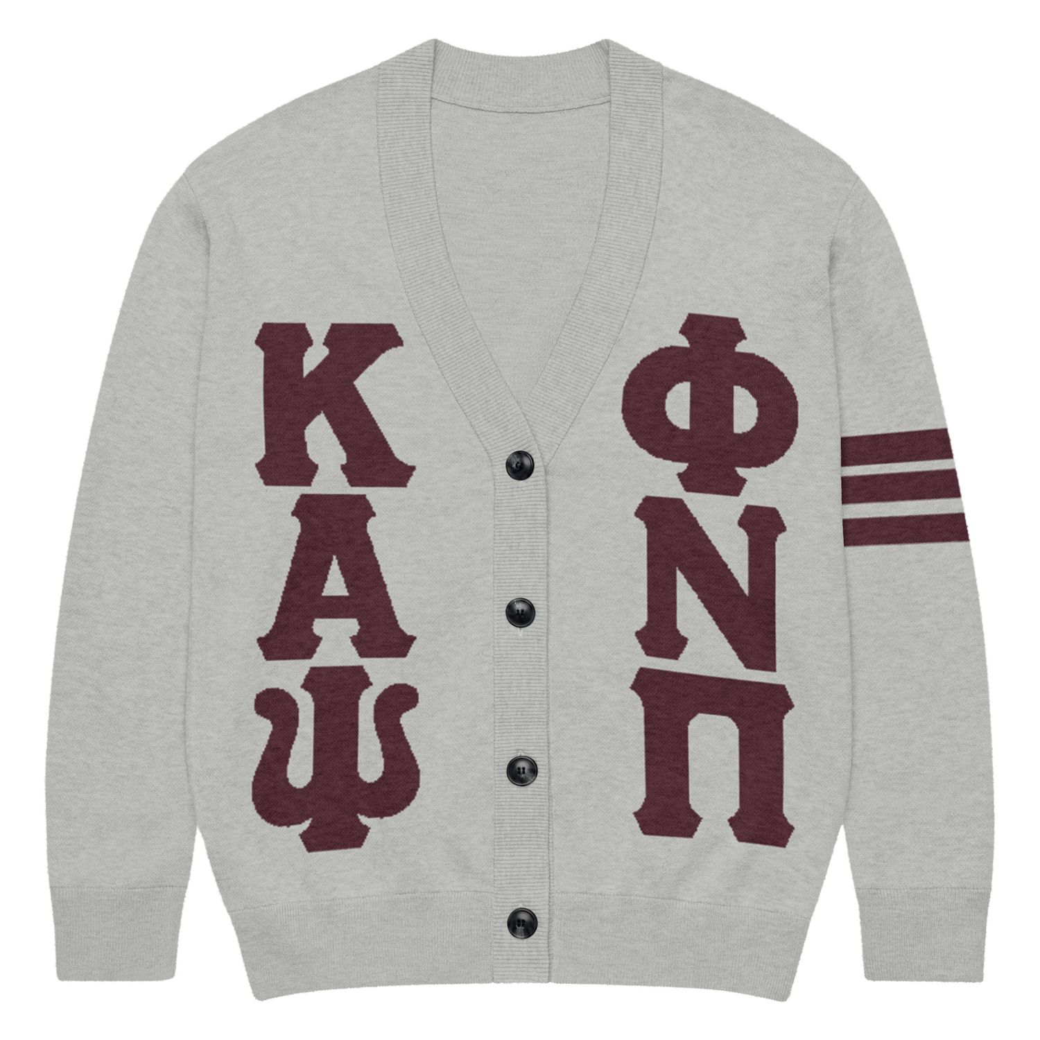 KAPsi PNP Arm Stripe Light Grey Knitted cardigan