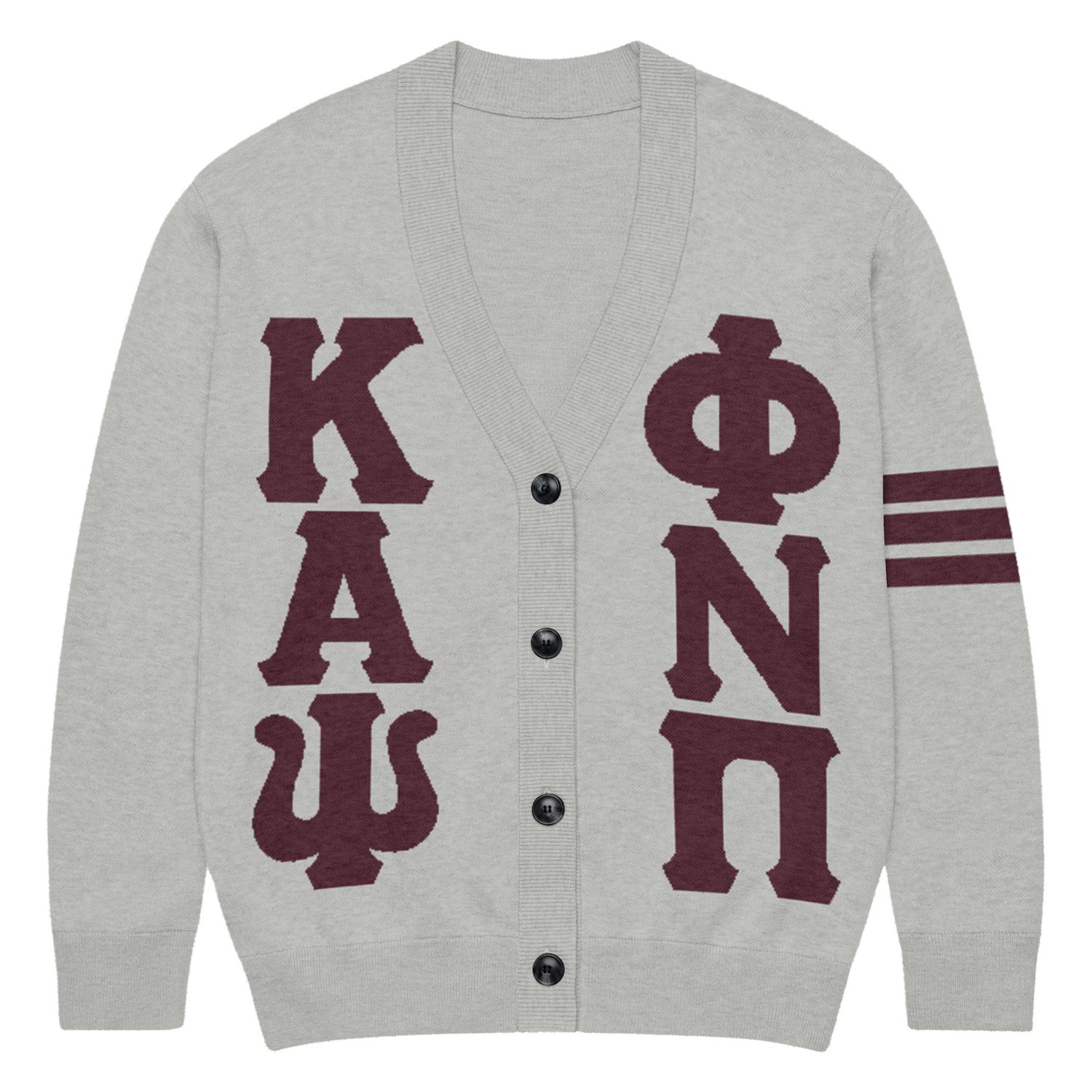 KAPsi PNP Arm Stripe Light Grey Knitted cardigan