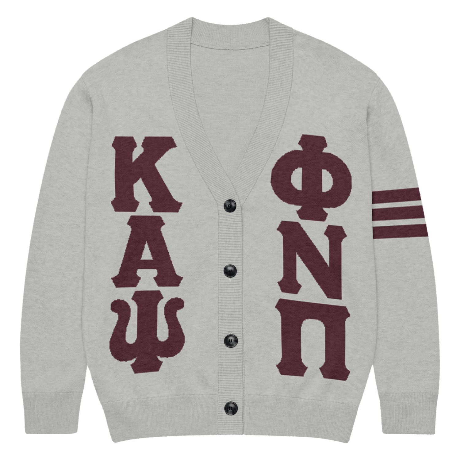 KAPsi PNP Arm Stripe Light Grey Knitted cardigan