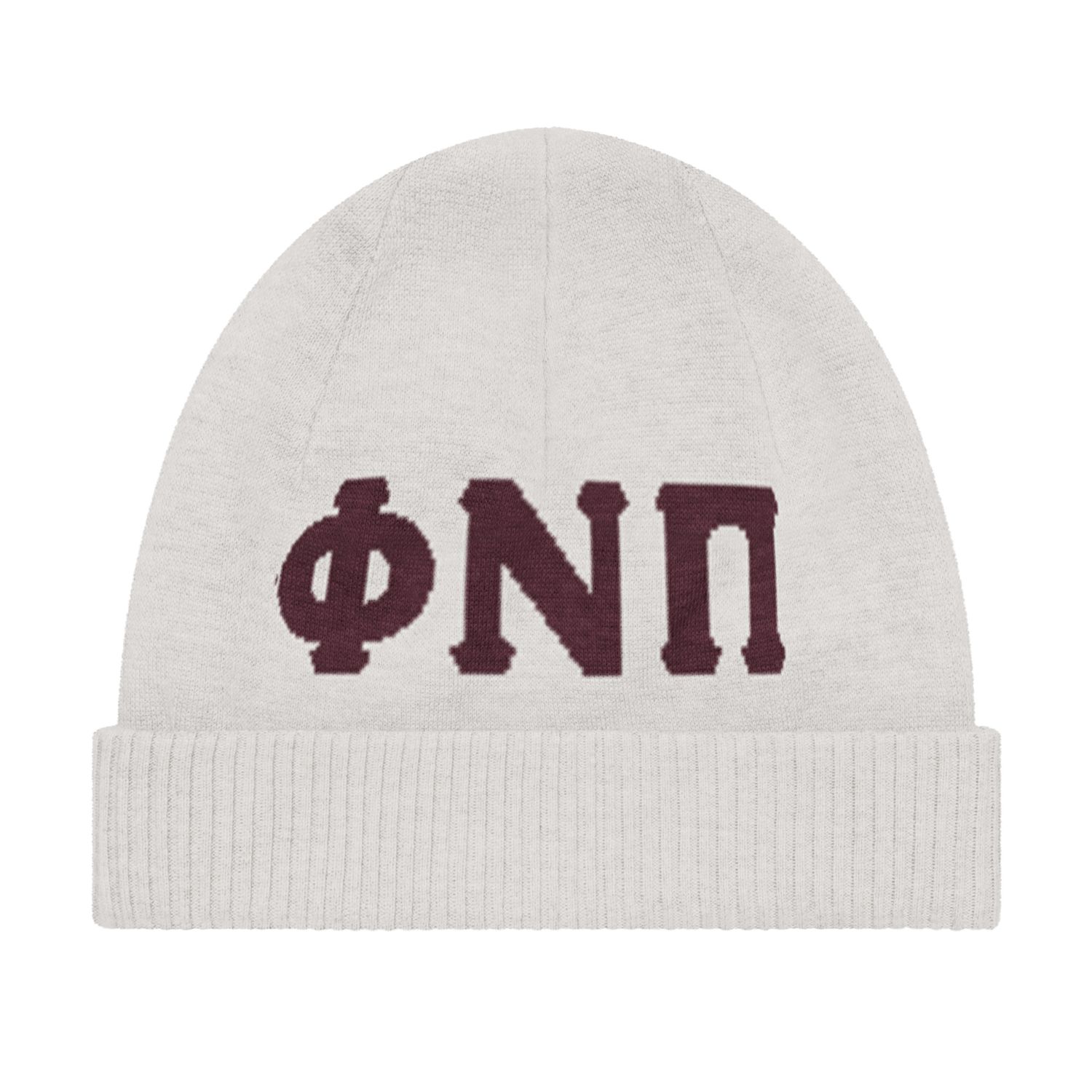 Phi Nu Pi Krimson Font Knitted beanie