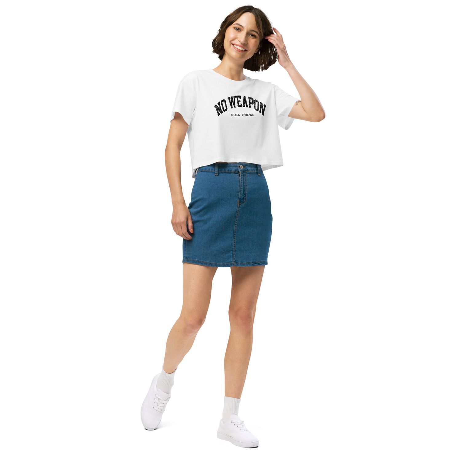 No Weapon Shall Prosper Women’s crop top